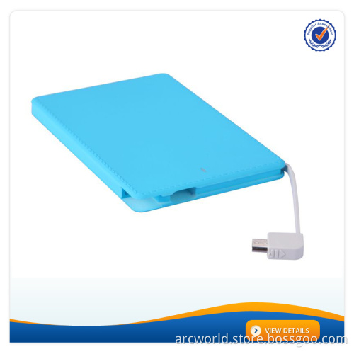 AWC943 2500mAh Promotion Gift Logo Pirnting OEM Power Bank 7mm Slim Credit Card Size Mini Power Bank Portable Phone Charger